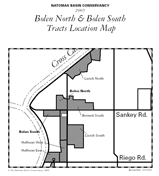 black and white Bolen North & Bolen South Tracts Location Map