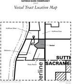 black and white Vestal Tract Location Map