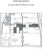 black and white map of the Central Basin Reserve Area