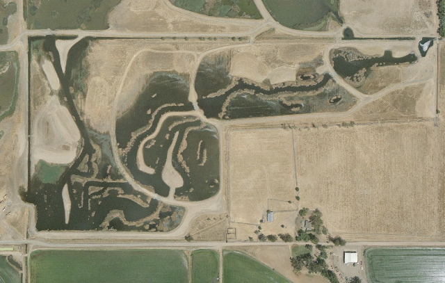 aerial view of the completed work on Conservancy marsh complexes