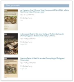 thumbnail of a web page showing various covered species and text